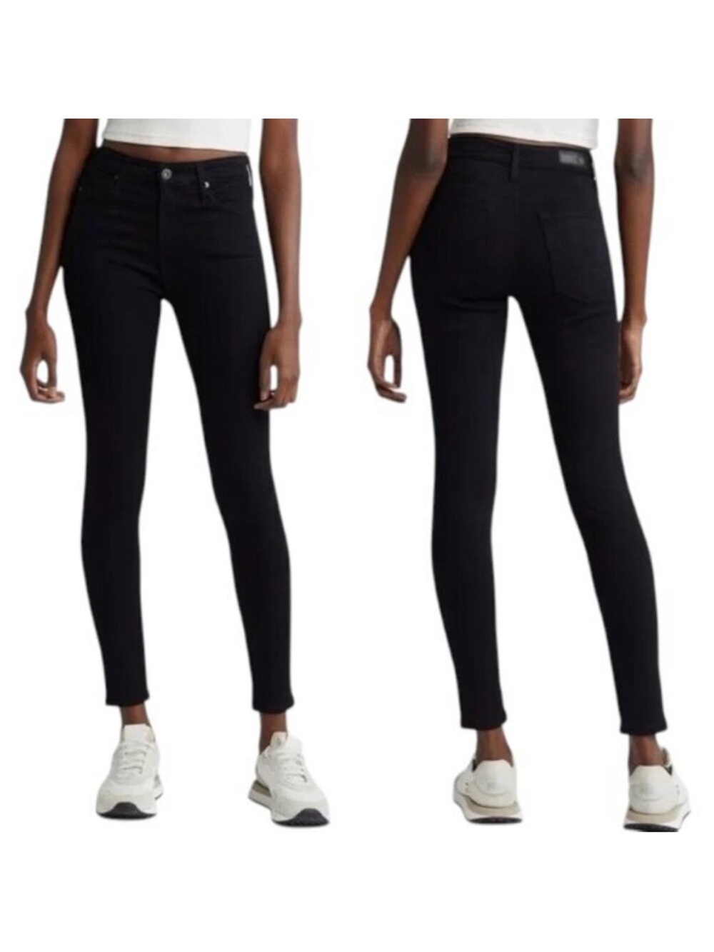 AG Women’s The Farrah High Rise Skinny Ankle Jeans Black Size 31R